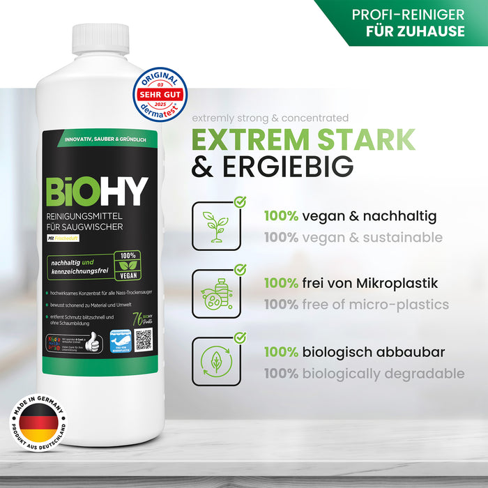 BiOHY Reinigungsmittel für Saugwischer 10 Liter – Kanister Frontansicht mit Etikett