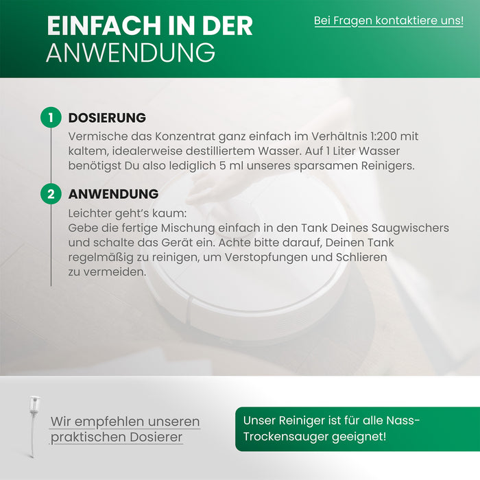 Saugwischer-Konzentrat für Fliesen, PVC, Parkett und Laminat