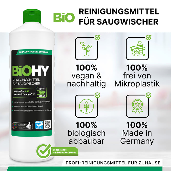 BiOHY Reinigungsmittel für Saugwischer 10 Liter – nicht schäumendes Konzentrat für Nass-Trockensauger