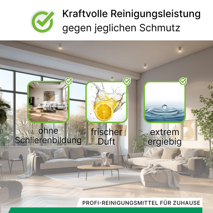 BiOHY Reinigungsmittel für Saugwischer 10 Liter – Infografik Dosierung 1:200