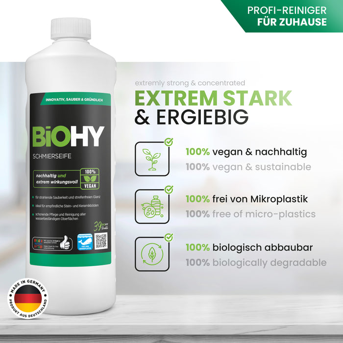 BiOHY Schmierseife 10 Liter – ergiebiges Konzentrat auf pflanzlicher Basis für Gewerbe