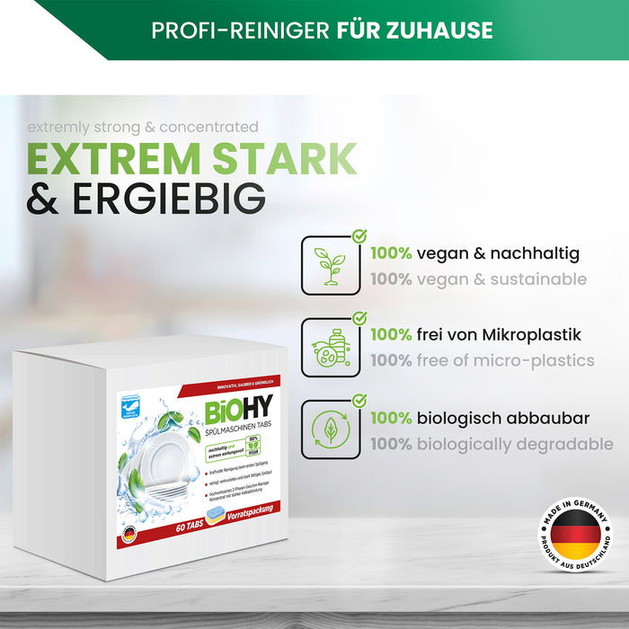 BiOHY Spülmaschinen Tabs 2-Phasen – Produktübersicht der 2-Phasen-Rezeptur