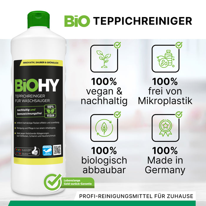 BiOHY Teppichreiniger für Waschsauger 10 Liter – schaumarmes Konzentrat für Sprühextraktionsgeräte