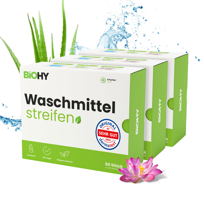 BiOHY Waschmittel Blätter – Sparpack, 3er-Gebinde