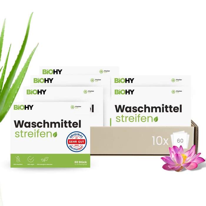 BiOHY Waschmittel Blätter – Sparpack, 10er-Gebinde