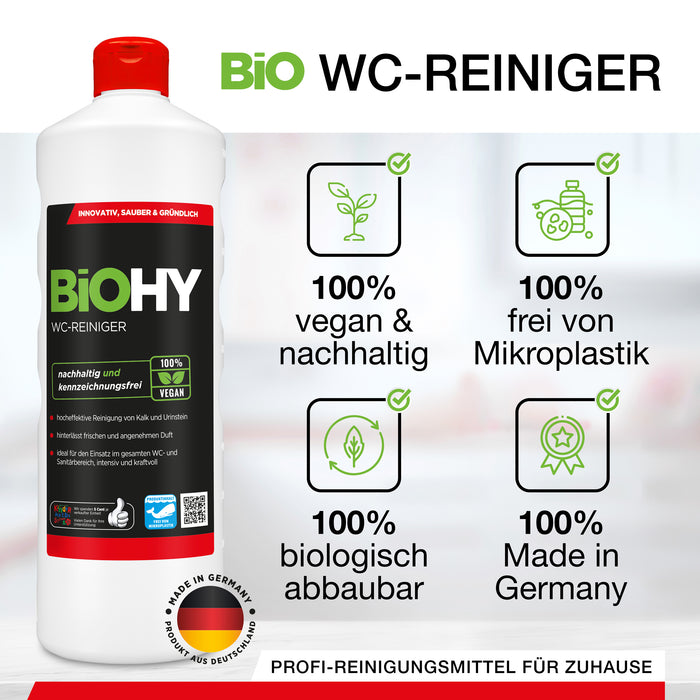 BiOHY WC-Reiniger 10 Liter – Reinigungsgel gegen Urinstein und Kalk für Sanitärbereiche im Gewerbe