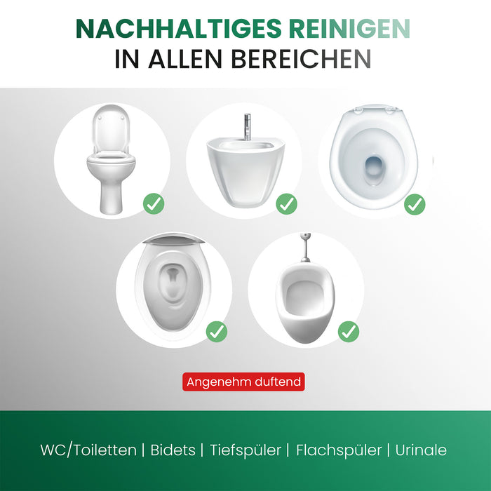 BiOHY WC-Reiniger – Anwendungsbereiche: Toilette, WC-Rand, Urinal und Keramik