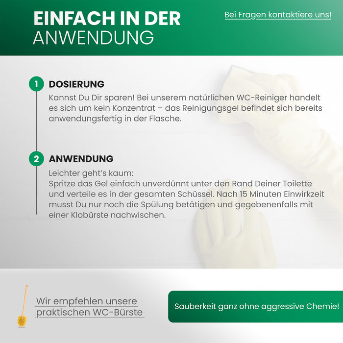 BiOHY WC-Reiniger – Produktvorteile: haftendes Gel gegen Urinstein und Kalk, vegan