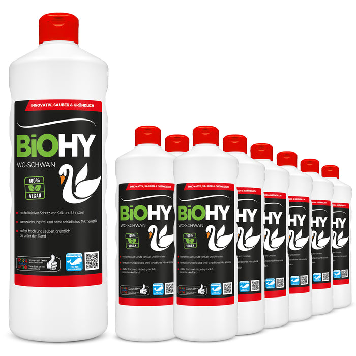 BiOHY WC-Schwan – 12er Sparpack mit 12 x 1 Liter Flaschen