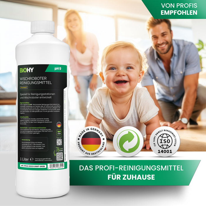 BiOHY Wischroboter-Stationsreiniger auf Laminat und Vinylboden anwendbar
