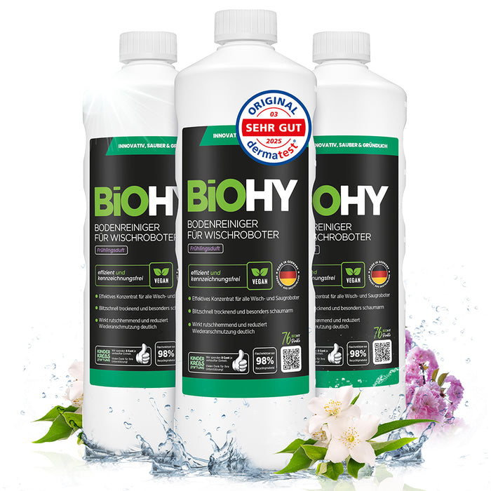 BiOHY Wischroboter-Bodenreiniger Frühlingsduft – 1-Liter-Konzentrat für Wischroboter aller Marken