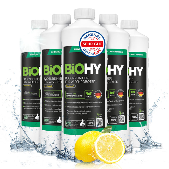 BiOHY Wischroboter-Bodenreiniger Frischeduft – 1-Liter-Konzentrat für Roborock und Dreame