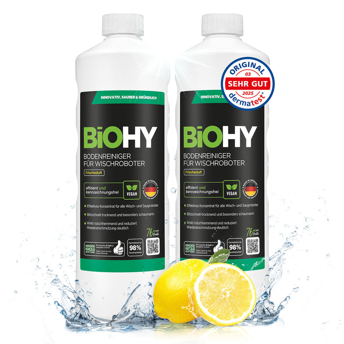 BiOHY Wischroboter-Bodenreiniger Frischeduft – Flasche in der Frontansicht