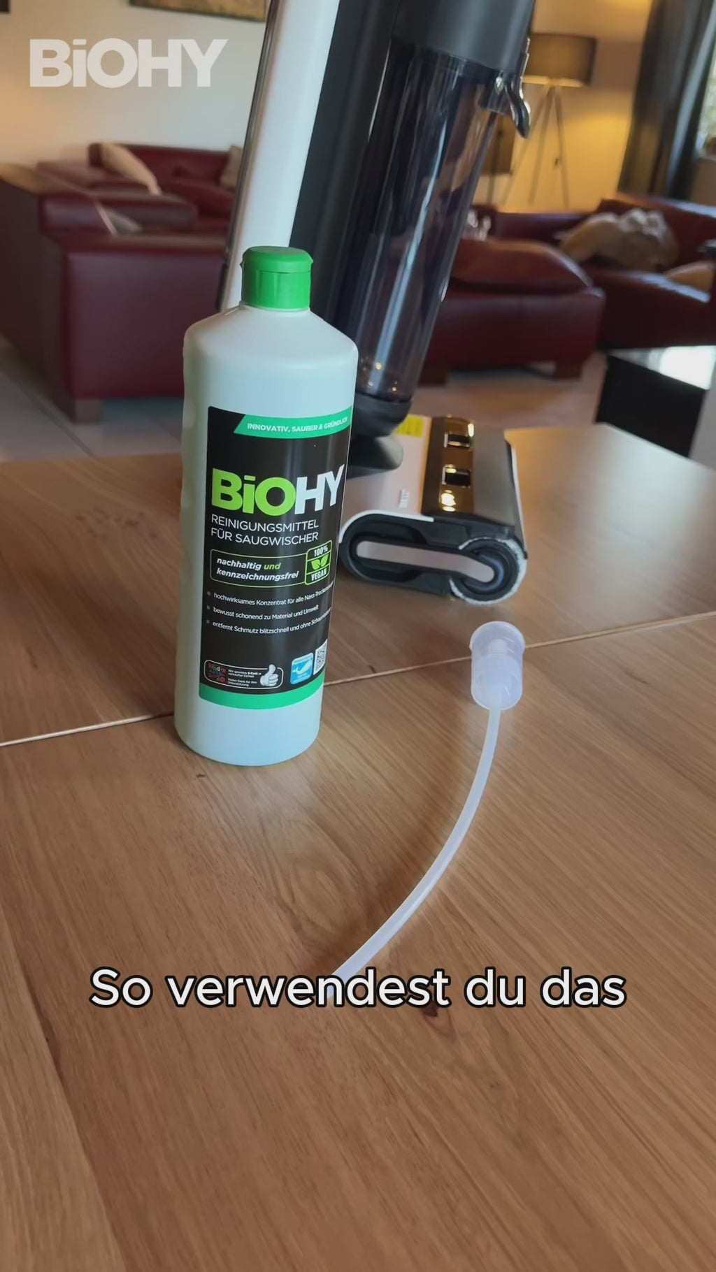 Video: BiOHY Reiniger für Saugwischer mit Orangenduft – schaumarm im Schmutzwassertank