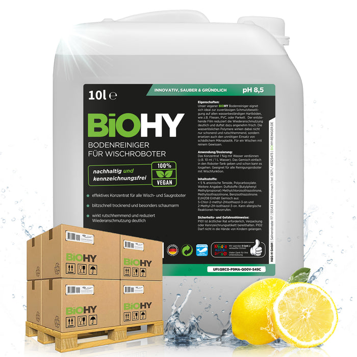 BiOHY Bodenreiniger für Wischroboter – 500er Palette mit 50 x 10 Liter Kanistern