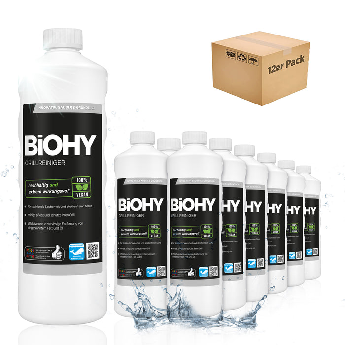 BiOHY Grillreiniger 12er Pack (12 x 1 Liter Flasche) – Verpackungsansicht