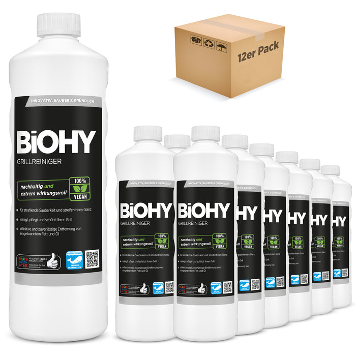 BiOHY Grillreiniger 12er Pack – Flaschen im Karton, Gesamtansicht