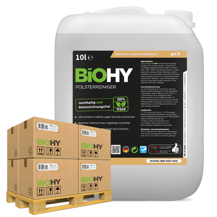 BiOHY Polsterreiniger – 500er Palette mit 50 x 10 Liter Kanistern