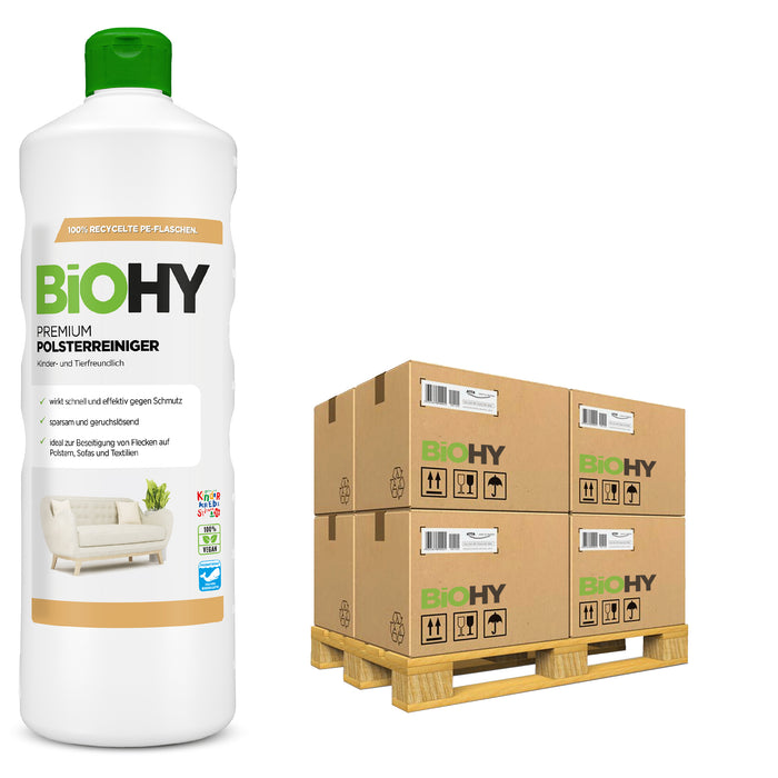 BiOHY Premium Polsterreiniger – Transportansicht des Großgebindes auf Palette