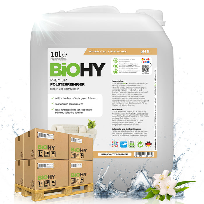 BiOHY Premium Polsterreiniger – 500er Palette mit 50 x 10 Liter Kanistern