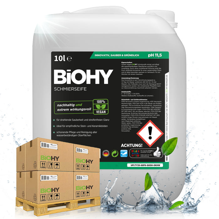 BiOHY Schmierseife – 500er Palette mit 50 x 10 Liter Kanistern für den Großhandel