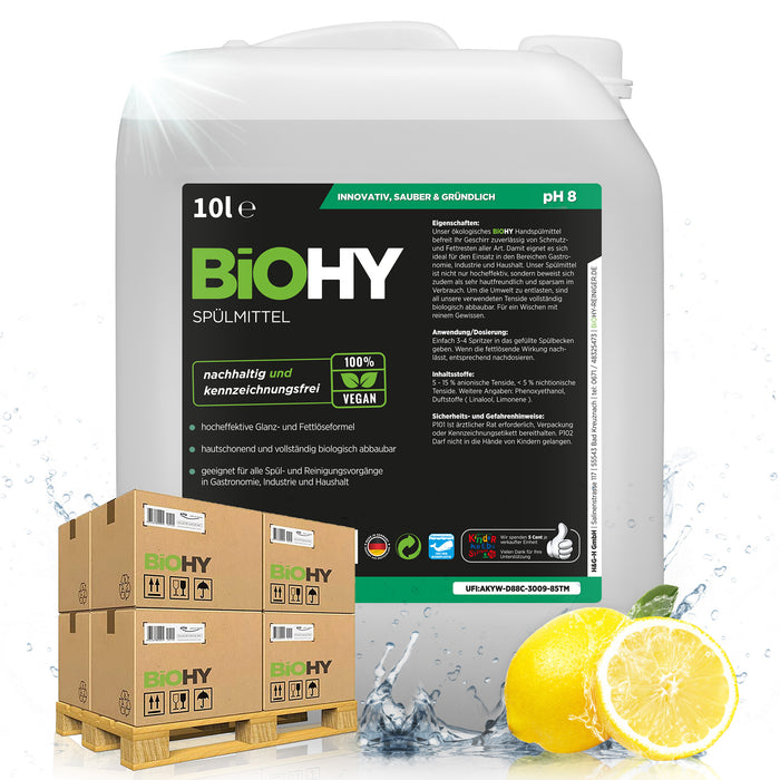 BiOHY Spülmittel – 500er Palette mit 50 x 10 Liter Kanistern
