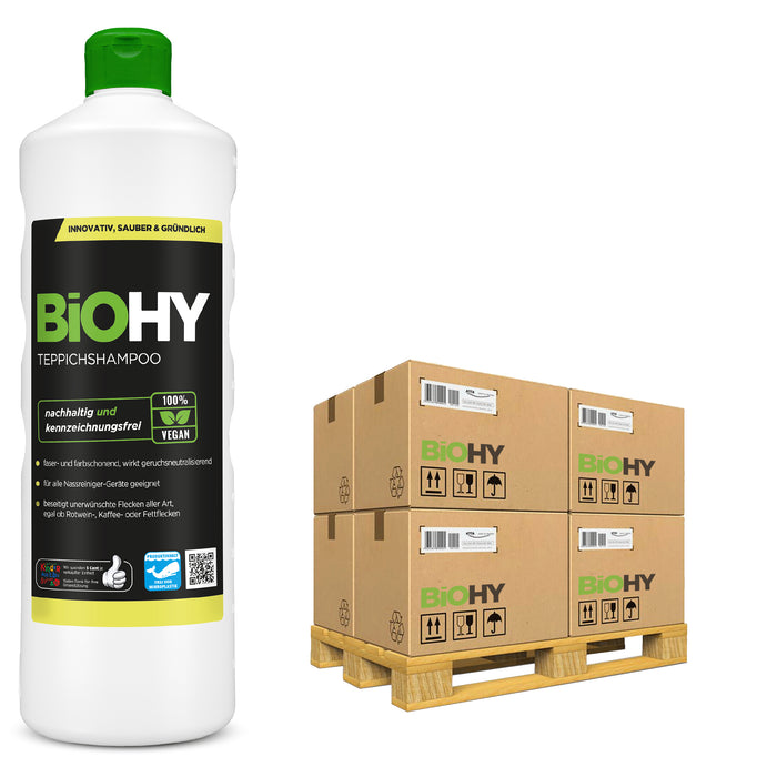 BiOHY Teppichshampoo 480er Palette – Übersichtsaufnahme für Großhandel
