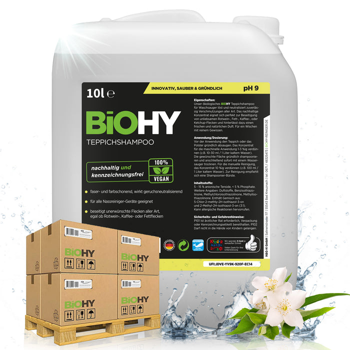 BiOHY Teppichshampoo – 500er Palette mit 50 x 10 Liter Kanistern