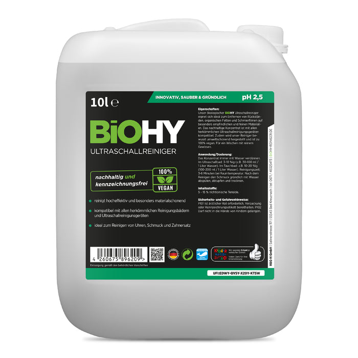 BiOHY Ultraschallreiniger im 10-Liter-Kanister – Frontansicht