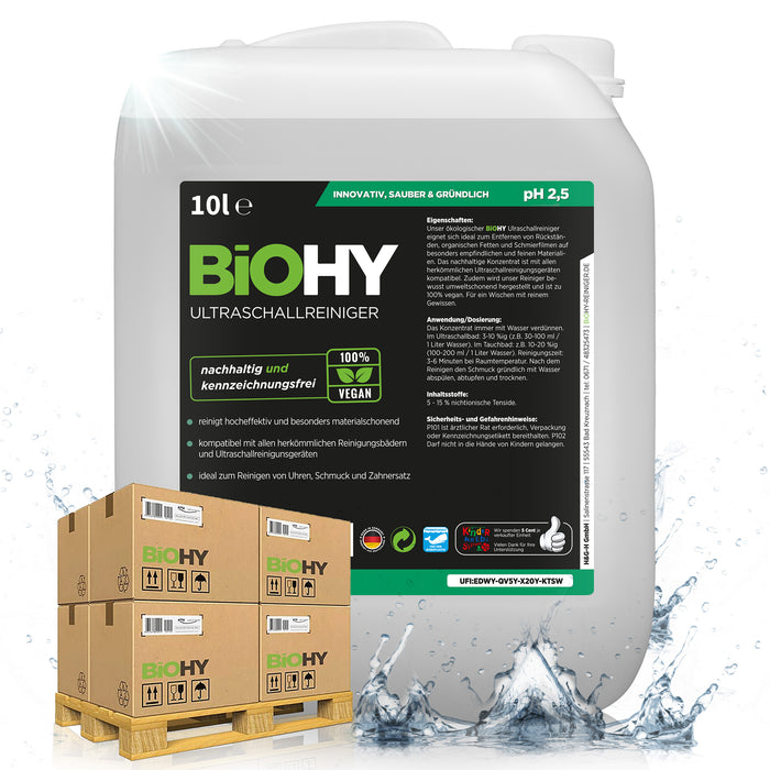 BiOHY Ultraschallreiniger – 500er Palette mit 50 x 10 Liter Kanistern