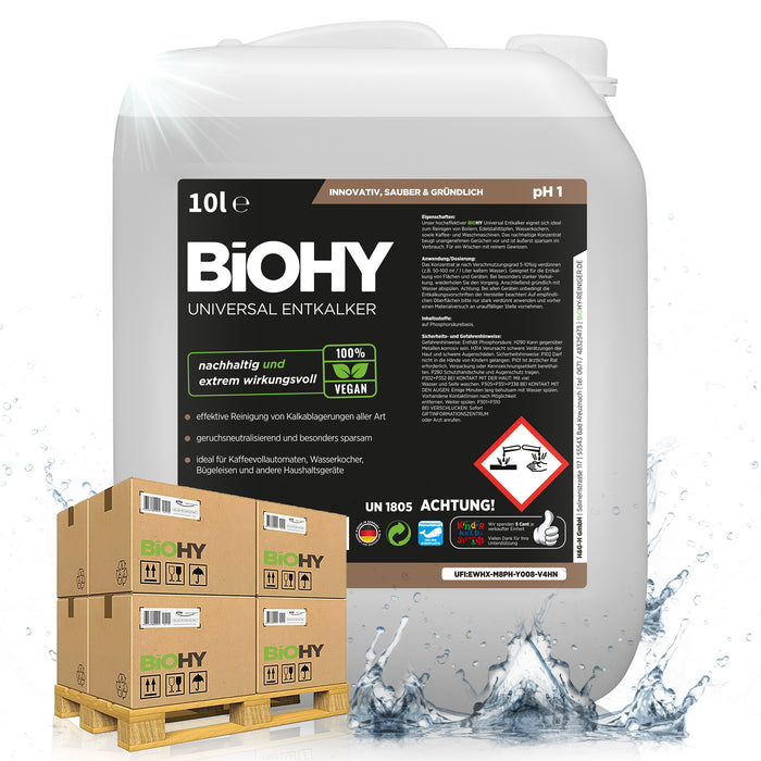 BiOHY Universal Entkalker – 500er Palette mit 50 x 10 Liter Kanistern