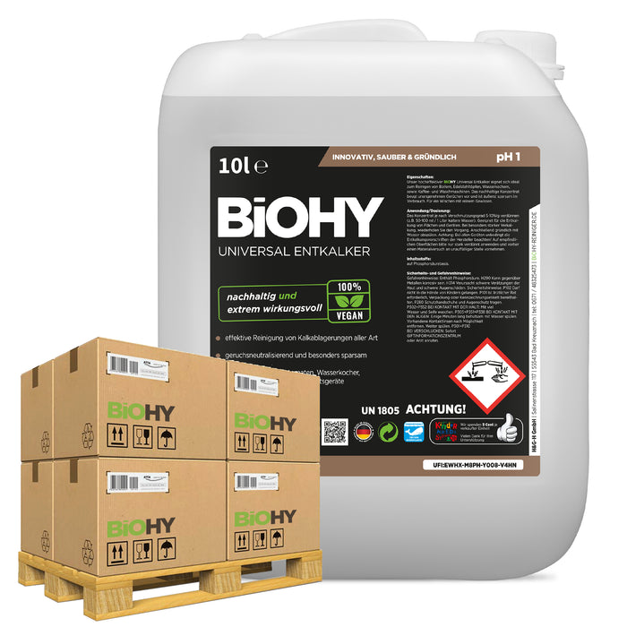 BiOHY Universal Entkalker 500er Palette – Übersichtsaufnahme für Großhandel