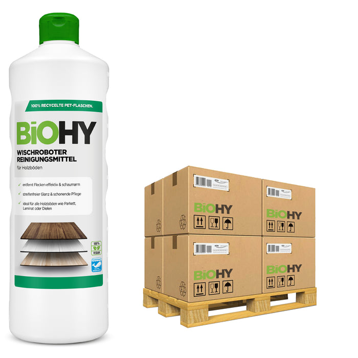 BiOHY Wischroboter-Reiniger für Holzböden 480er Palette – Übersichtsaufnahme für Großhandel